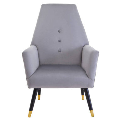 Grey Velvet Button Detail Chair | Loretta