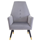 Grey Velvet Button Detail Chair | Loretta
