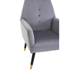 Grey Velvet Button Detail Chair | Loretta