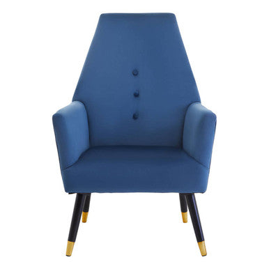 Midnight Blue Velvet Button Detail Chair | Loretta