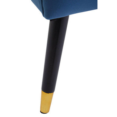 Midnight Blue Velvet Button Detail Chair | Loretta