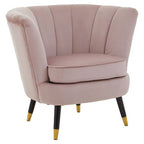 Dusky Pink Velvet Shell Accent Chair | Loretta