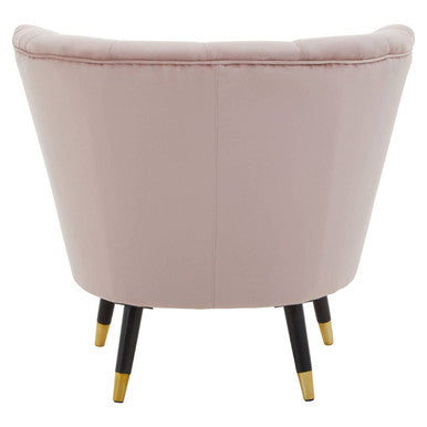 Dusky Pink Velvet Shell Accent Chair | Loretta