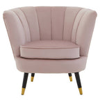 Dusky Pink Velvet Shell Accent Chair | Loretta