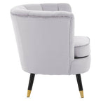 Grey Velvet Shell Accent Chair | Loretta