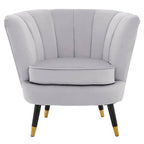 Grey Velvet Shell Accent Chair | Loretta