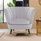 Grey Velvet Shell Accent Chair | Loretta