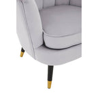 Grey Velvet Shell Accent Chair | Loretta