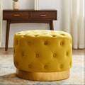 Pistachio Velvet Stool with Matte Gold Finish Base | Loretta