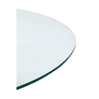 Clear Glass Top Round Dining Table with Black Wood Effect Metal Legs | Salford