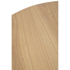 Natural Wood Veneer Top Round Dining Table with Black Metal Legs | Salford
