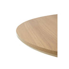 Natural Wood Veneer Top Round Dining Table with Black Metal Legs | Salford
