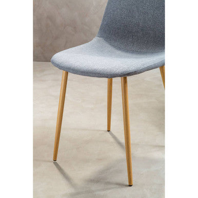 Grey Fabric Dining Chair with Wood Effect Legs | Salford