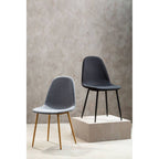 Grey Fabric Dining Chair with Wood Effect Legs | Salford