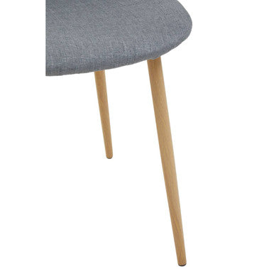 Grey Fabric Dining Chair with Wood Effect Legs | Salford