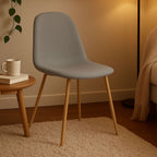 Grey Fabric Dining Chair with Wood Effect Legs | Salford
