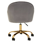Grey Velvet and Gold Base Home Office Chair | Brent
