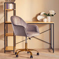 Grey Velvet and Gold Base Home Office Chair | Brent
