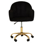 Black Velvet and Gold Base Home Office Chair | Brent