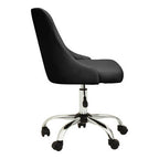 Ribbed Black and Chrome Home Office Chair | Brent