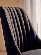 Ribbed Black and Chrome Home Office Chair | Brent