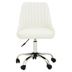 Off White Leather Effect Home Office Chair | Brent