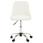 Off White Leather Effect Home Office Chair | Brent