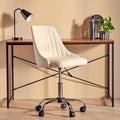 Off White Leather Effect Home Office Chair | Brent