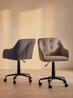 Tufted Grey and Black Home Office Chair | Brent
