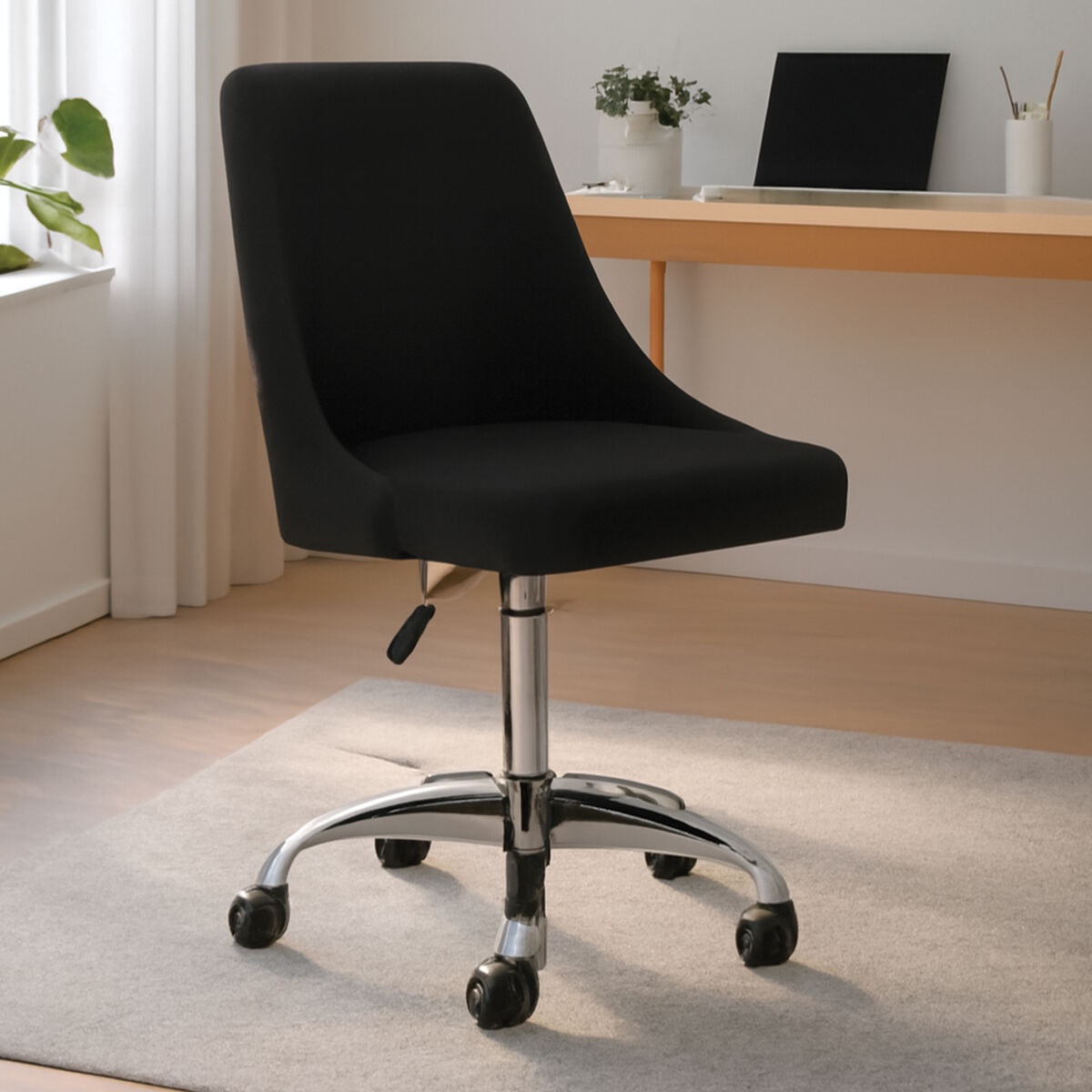 Black and Chrome Home Office Chair | Brent