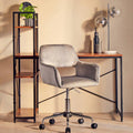 Grey Velvet and Chrome Base Home Office Chair | Brent
