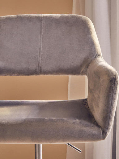 Grey Velvet and Chrome Base Home Office Chair | Brent