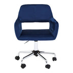 Navy Velvet and Chrome Base Home Office Chair | Brent