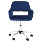 Navy Velvet and Chrome Base Home Office Chair | Brent