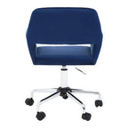 Navy Velvet and Chrome Base Home Office Chair | Brent