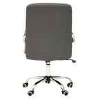 Grey Leather Effect and Chrome Home Office Chair | Brent