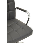 Grey Leather Effect and Chrome Home Office Chair | Brent