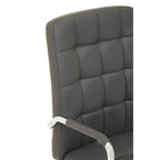 Grey Leather Effect and Chrome Home Office Chair | Brent