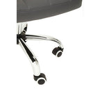 Grey Leather Effect and Chrome Home Office Chair | Brent
