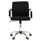 Black Leather Effect and Chrome Home Office Chair | Brent