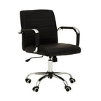Black Leather Effect and Chrome Home Office Chair | Brent