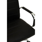 Black Leather Effect and Chrome Home Office Chair | Brent