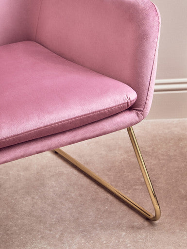 Pink Velvet Modern Accent Chair | Xander
