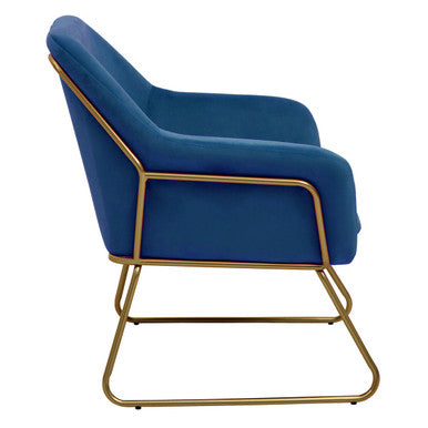 Midnight Blue Velvet Modern Accent Chair | Xander