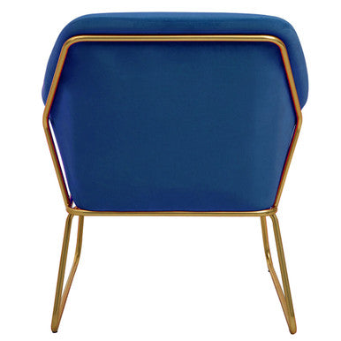 Midnight Blue Velvet Modern Accent Chair | Xander