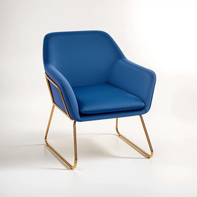 Midnight Blue Velvet Modern Accent Chair | Xander