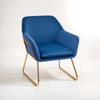Midnight Blue Velvet Modern Accent Chair | Xander