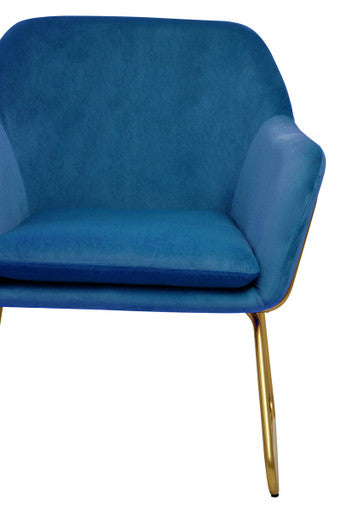 Midnight Blue Velvet Modern Accent Chair | Xander