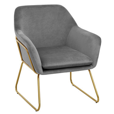 Grey Velvet Modern Accent Chair | Xander