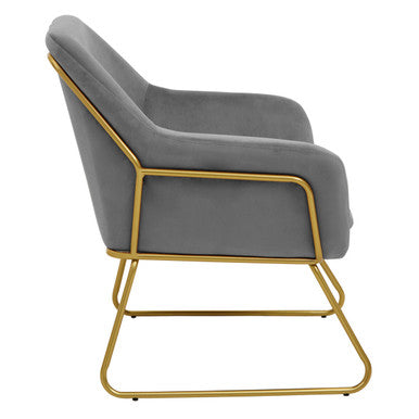 Grey Velvet Modern Accent Chair | Xander